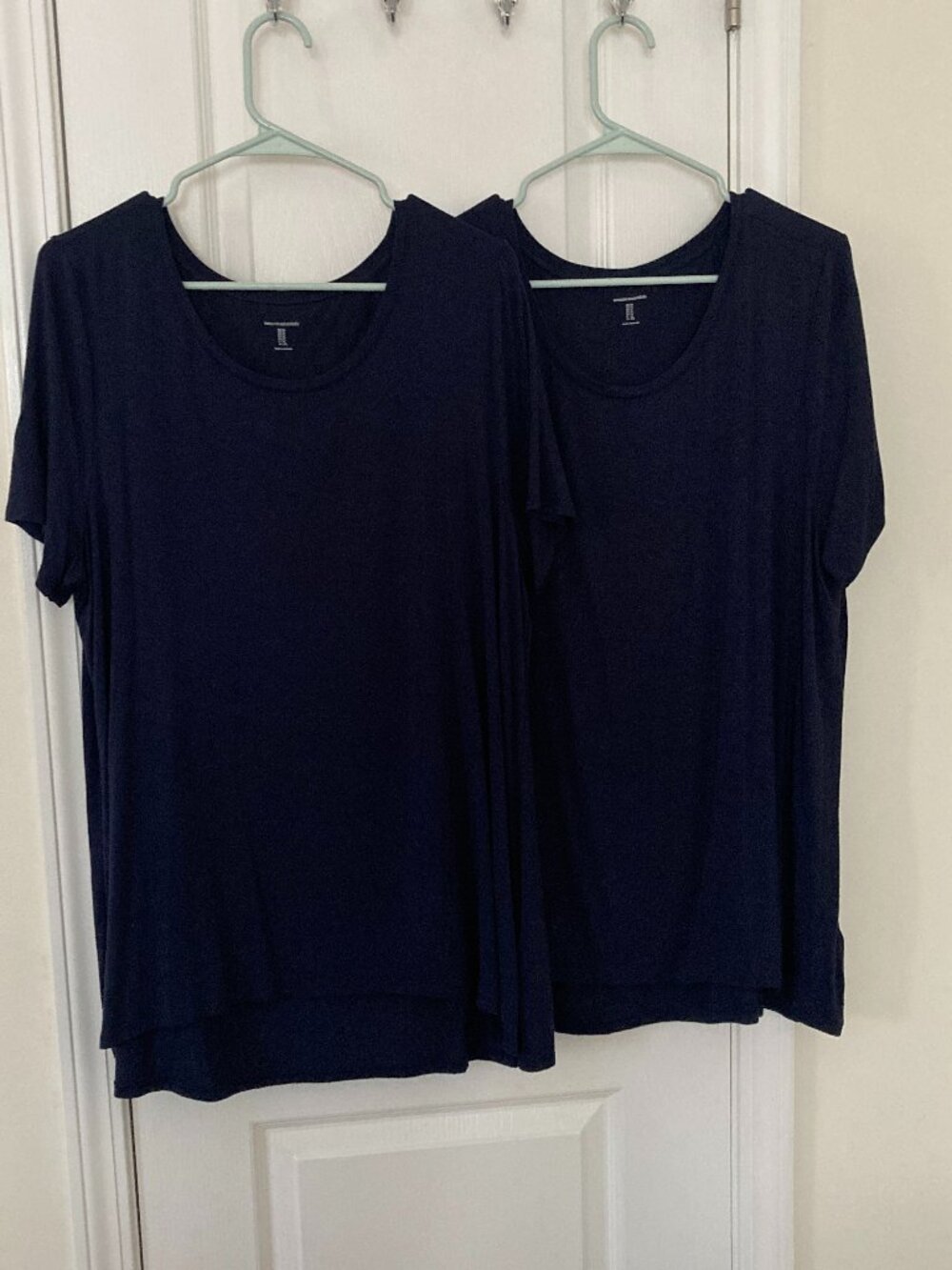 Lot of 2 Navy Blue Amazon Essentials Scoopneck Swing Tees Size XL